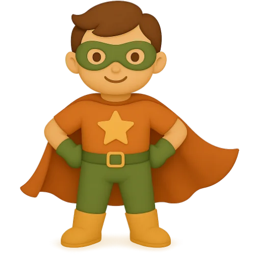 Ett personligt barnbok om superhjälte-äventyr