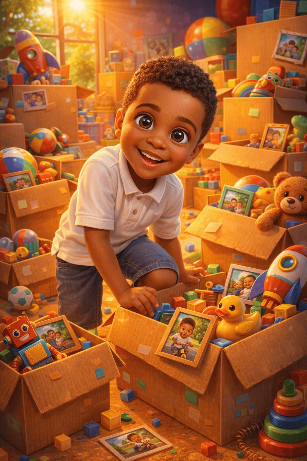 Illustration för Lådor fyllda med nya minnen